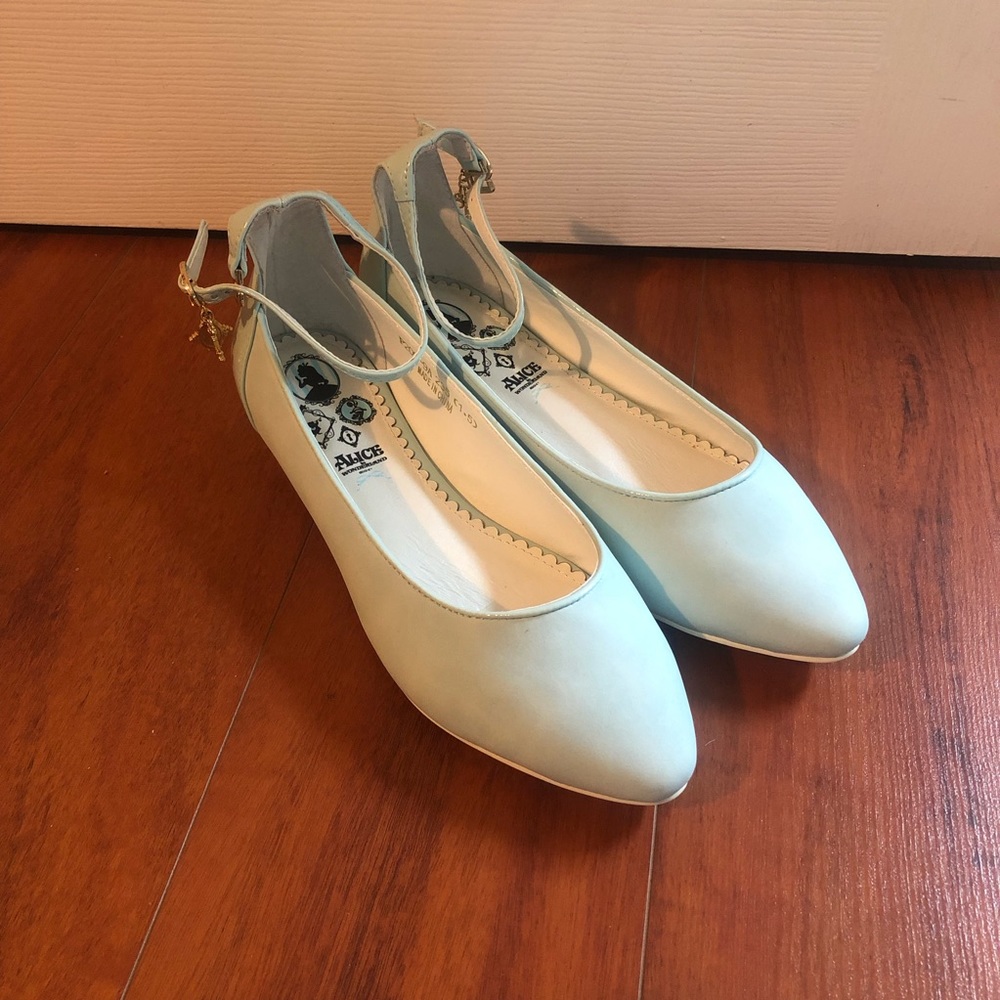 Gracegift Alice in Wonderland Mint Green Flats